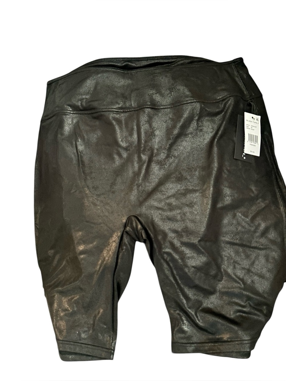 NWT Black Tape_ Women's Coated Faux Leather Biker Shorts - Size 2X $54